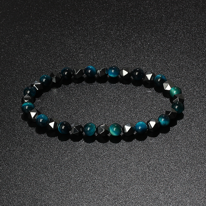 Yoga Fitness Health - Natural Tiger Eye Facted Hematite Bracelet