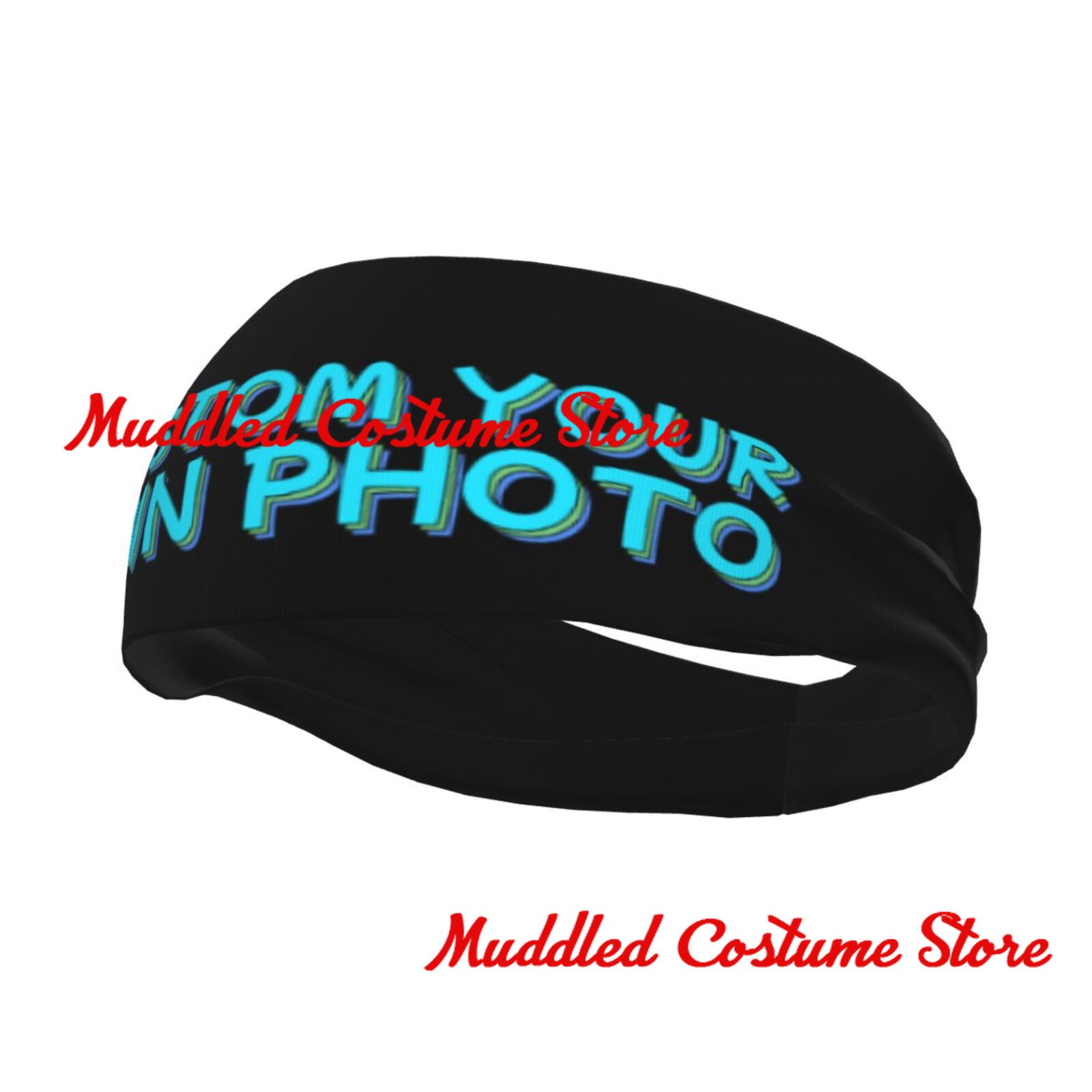 Yoga Fitness Photos - Customizable Sport Headband Personalized Photo Text