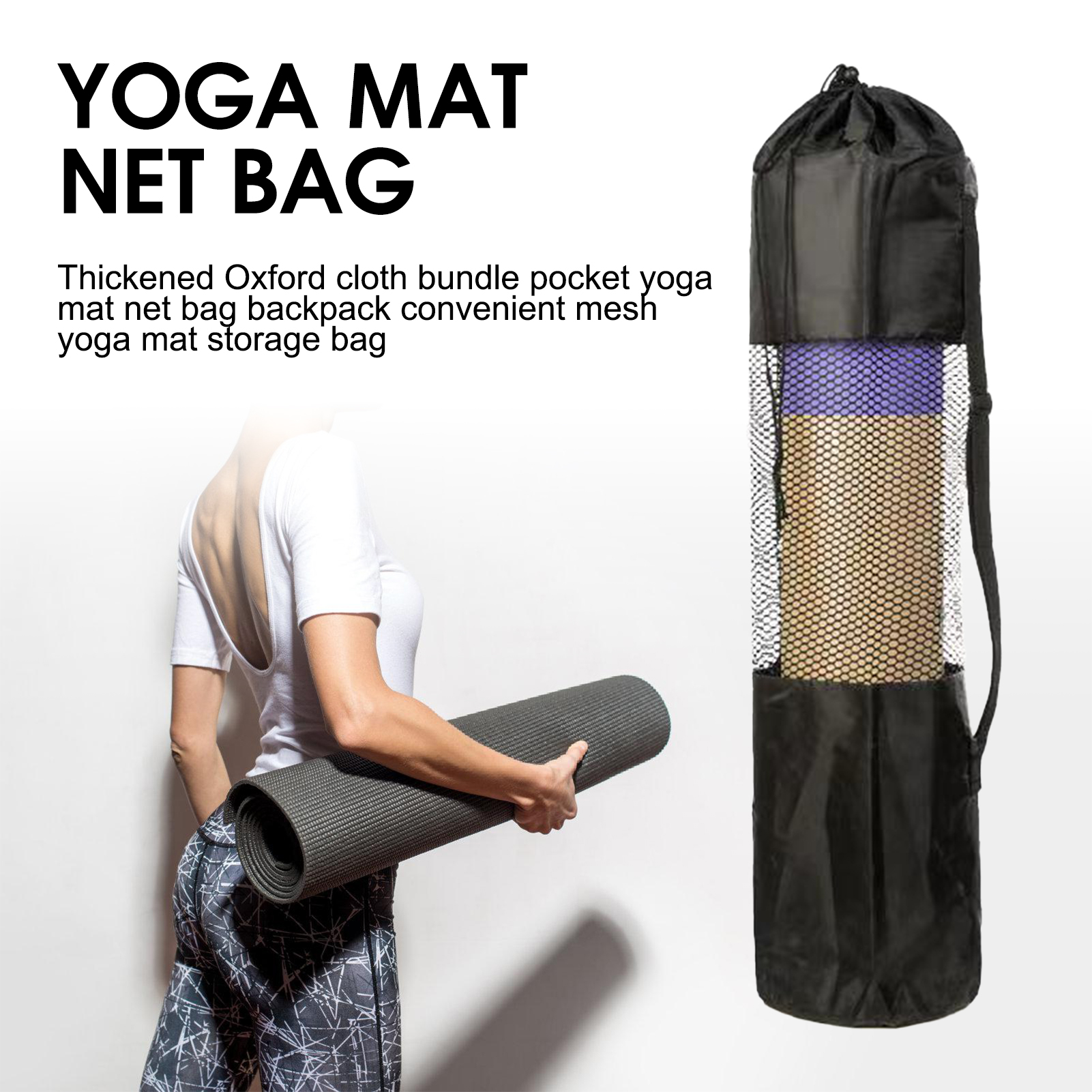 Yoga Fitness Matte - Yoga Mat Bag with Mesh Window