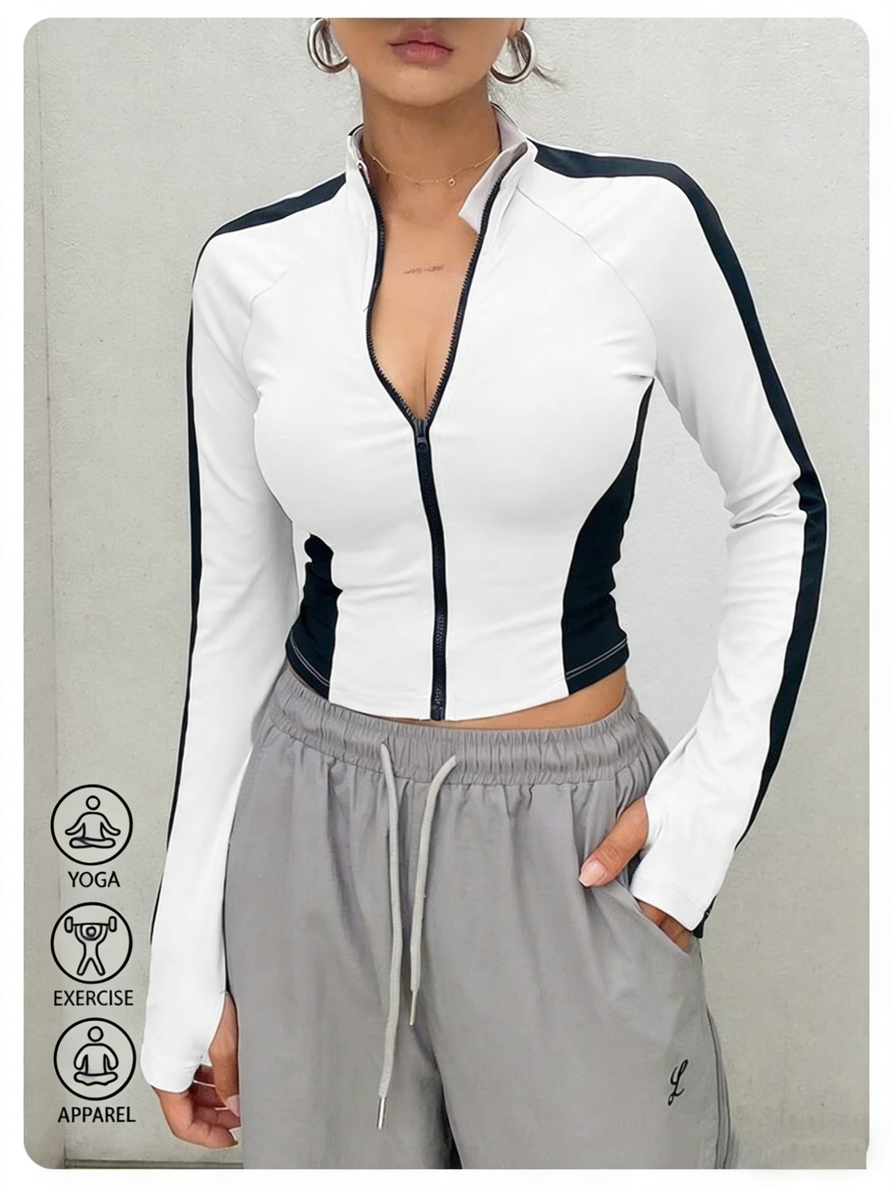 Yoga Fitness & Nutrition Llp - Yoga Clothes Stand Up Collar Jacket