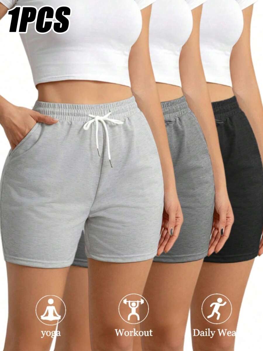Yoga Fitness Gifts - Women's Solid Color Elastic Waist Casual