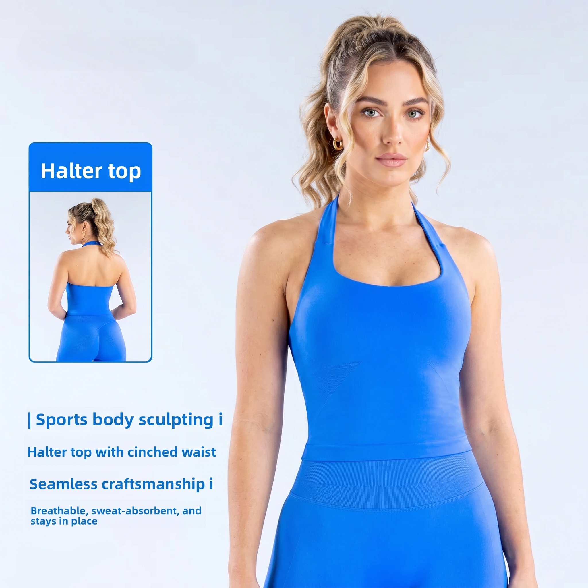 Yoga Fitness Matte - DenyfFitness Halter Top Woman Gym Clothes