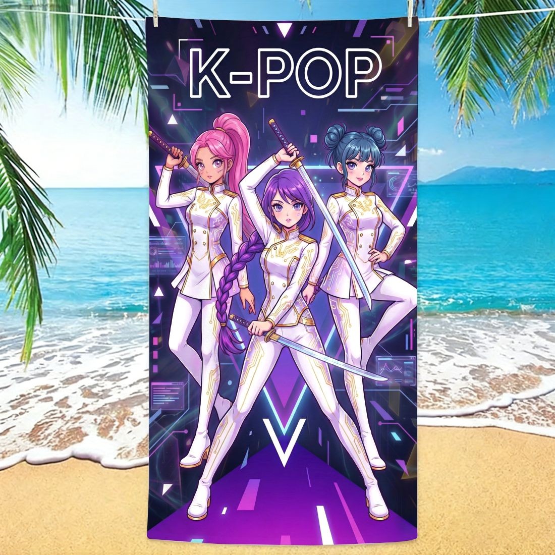 Yoga Fitness Gifts - K-POP Style Beach Towel Girl Group