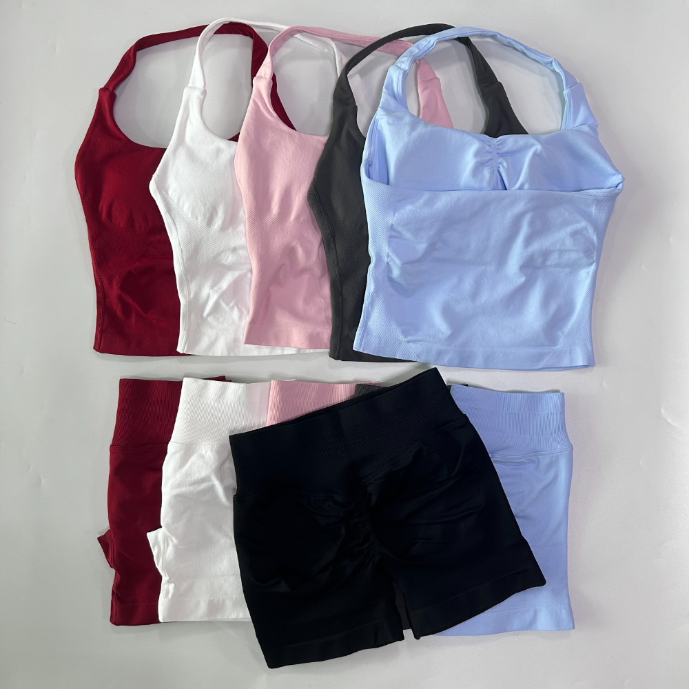 No Logo Women Gym Set Halter T - Yoga Fitness Logo incelemesi ve fiyatı