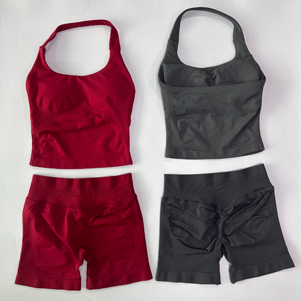 No Logo Women Gym Set Halter T - Yoga Fitness Logo incelemesi ve fiyatı