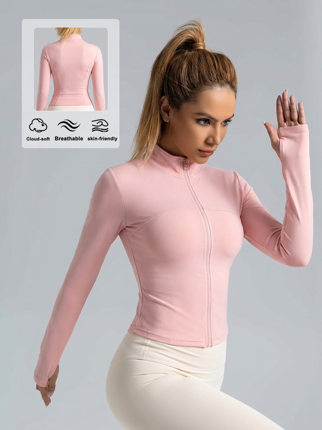 New Women Light pink Yoga Coat - Yoga Fitness & Nutrition Llp incelemesi ve fiyatı
