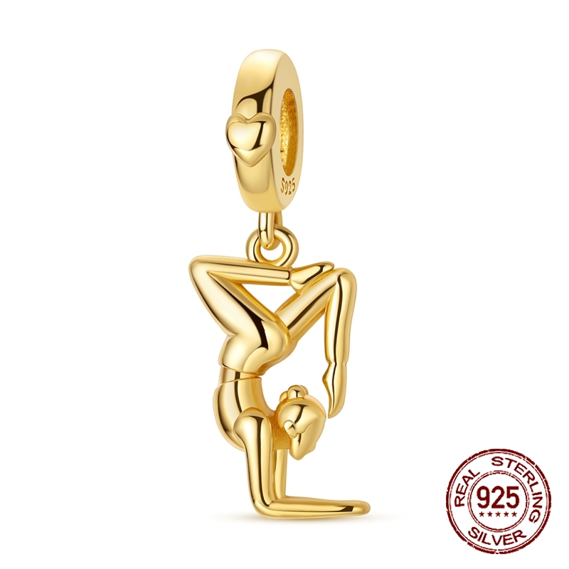 925 Sterling Silver Golden Yog - Yoga Fitness Gifts incelemesi ve fiyatı