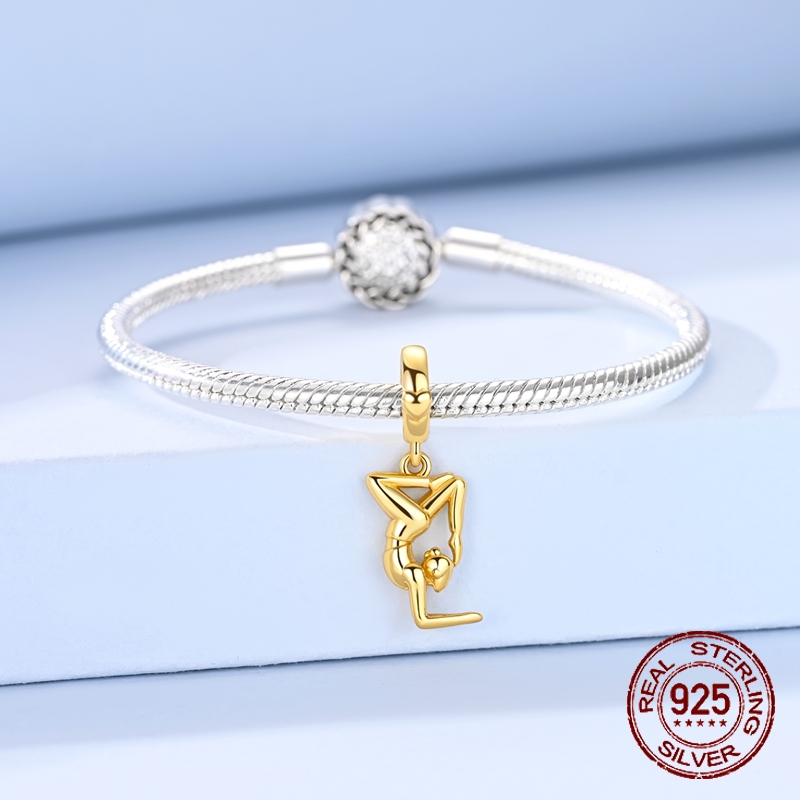 925 Sterling Silver Golden Yog - Yoga Fitness Gifts incelemesi ve fiyatı