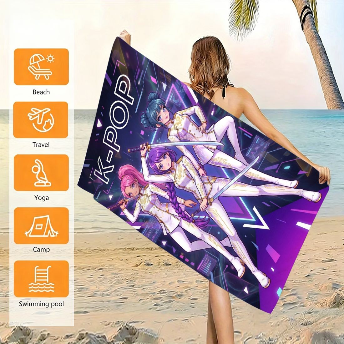 K-POP Style Beach Towel Girl G - Yoga Fitness Gifts incelemesi ve fiyatı