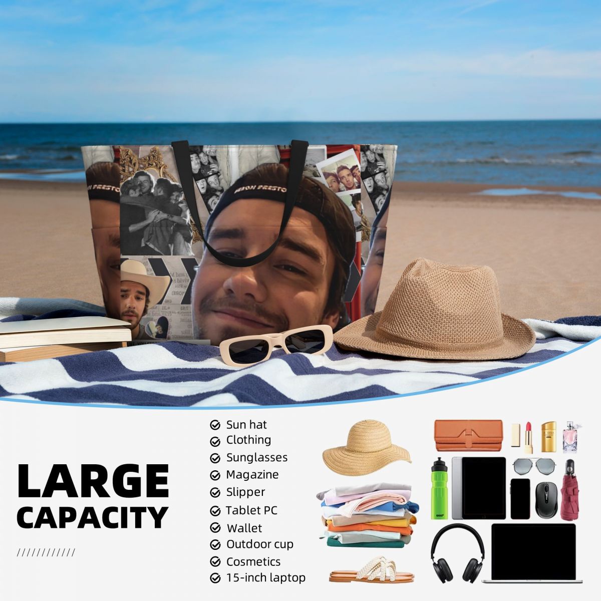 Liam Payne Photo Collage Beach - Yoga Fitness Photos incelemesi ve fiyatı